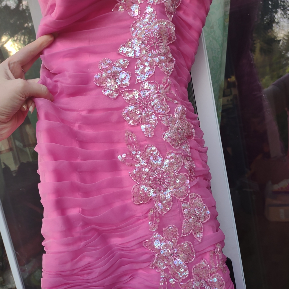 Pink Ruffled Ball Gown - Picture 4 of 10